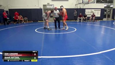 285 lbs Cons. Round 2 - Shane Mattson, Montana State-Northern vs Zion Longsine, Arizona Christian University