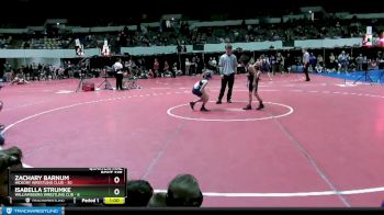 68 lbs Quarterfinal - Zachary Barnum, Hickory Wrestling Club vs Isabella Strumke, Williamsburg Wrestling Clib