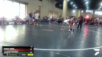 113 lbs Round 2 Champ & Wb (32 Team) - Stran Webb, Team Rich Habits White vs Connor Rowden, MF Army