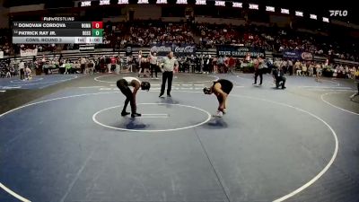 D 2 144 lbs Cons. Round 3 - Patrick Ray Jr., Bossier vs Donovan Cordova, New Orleans Military & Maritime