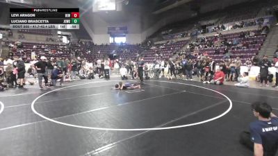 42.9-44.6 lbs Champ. Round 1 - Levi Aragon, Betterman Elite Wrestling vs Luciano Brascetta, Junior Cougar Wrestling Club