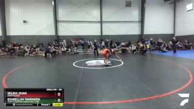 90 lbs Round 2 - Esabellah Warnken, Team Scorpion Wrestling Club vs Selina Zhan, Unattached