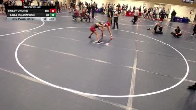 14U GIRLS - 115 lbs 3rd Place Match - Bailey Onofre, Minnesota vs Laila Ignaszewski, Albert Lea Wrestling