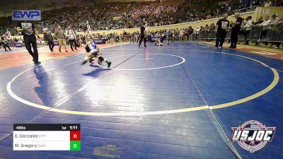 49 lbs Round Of 16 - Giovanni Gonzales, Standfast vs Mason Gregory, Choctaw Ironman Youth Wrestling