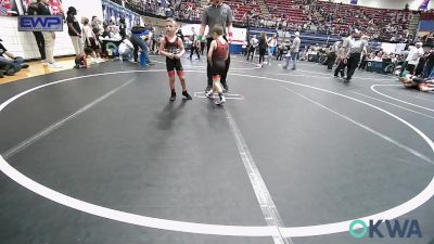 52 lbs Round Of 32 - Crew Smith, Hinton Takedown Club vs Talyn George, Weatherford Youth Wrestling