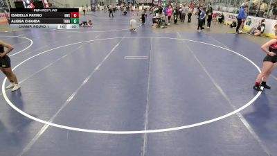 Junior Girls - 105 lbs Champ. Round 1 - Isabella Patino, Grantsville Wrestling Club vs Alissa Chanda, Team Hammer Wrestling Academy