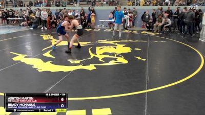 114 lbs Semifinal - Ashton Martin, Mid Valley Wrestling Club vs Brady McManus, Cordova Pounders Wrestling Club