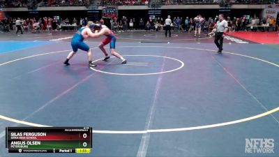 215 lbs Quarterfinal - Angus Olsen, Petersburg vs Silas Ferguson, Sitka High School