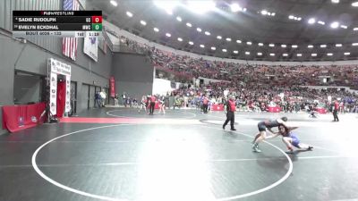 132 lbs Champ. Round 1 - Evelyn Eckdhal, Monroe Wrestling Club vs Sadie Rudolph, Glenwood City