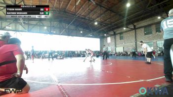 90 lbs Consi Of 4 - Tyson Hawk, Salina Wrestling Club vs Rayden Wishard, Claremore Wrestling Club
