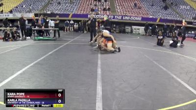 207 lbs Round 1 (16 Team) - Karla Padilla, University Of The Cumberlands vs Kara Pope, Baker University