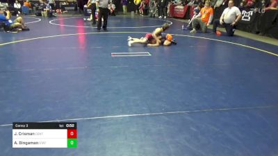 74 lbs Consy 3 - John Crisman, Central Columbia vs Aiden Bingaman, State College