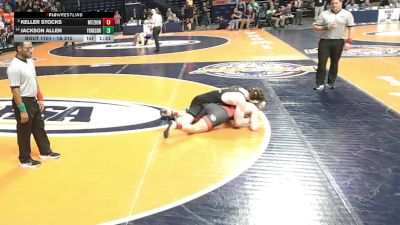 1A 215 lbs Champ. Round 1 - Keller Stocks, Mt. Zion vs Jackson Allen, Yorkville (Christian)