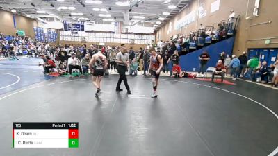 125 lbs Champ. Round 1 - Cougar Betts, Uintah Jr High Wrestling vs Kai Olsen, Logan Grizz