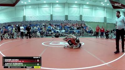 132 lbs Round 5 (6 Team) - Zavier Acuna, Portage Wrestling Club vs Justus Suddarth, Noblesville Wrestling Club