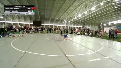 49 lbs Champ. Round 2 - Oaken Lorance, Team Real Life vs Emmett Nelson, Wingz Wrestling Club