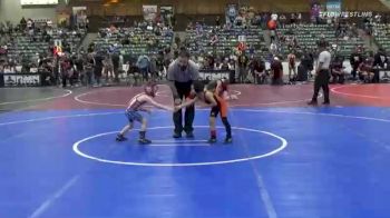 43 lbs Consi Of 8 #1 - Colton Perry, K-ville Krush vs Redek Voss, Roseburg Mat Club