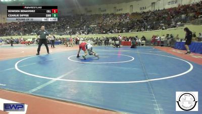 88 lbs Round Of 32 - Rowden Benavidez, Collinsville Junior High vs Czarlie Diffee, Cowboy Wrestling Club