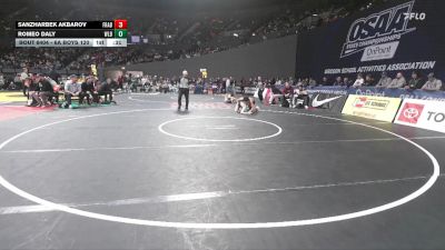 6A Boys 120 lbs Cons. Round 3 - Romeo Daly, West Linn Boys vs Sanzharbek Akbarov, Franklin Boys