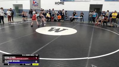 124 lbs 2nd Place Match - Nyah O`Neil, Anchorage Youth Wrestling Academy vs Summer Boling, Alaska