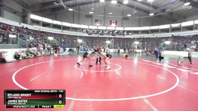170 lbs Champ. Round 2 - James Bates, Wyoming Area Hs vs Ryland Breidt, Troy Area Hs