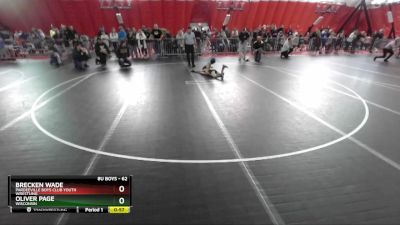62 lbs Quarterfinal - Oliver Page, Wisconsin vs Brecken Wade, Pardeeville Boys Club Youth Wrestling
