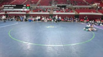 100 lbs Round 5 - 1st, 3rd, 5th, And 7th - Avery Green, Comal Smithson Valley vs Elizabeth Quick, Anna