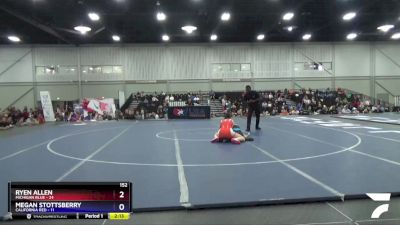 152 lbs Round 2 (8 Team) - Ryen Allen, Michigan Blue vs Megan Stottsberry, California Red