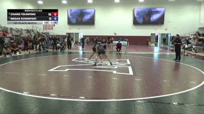 110 lbs 1st Place Match - Megan Sognefest, Cerritos College vs Charis Tolentino, Palomar College