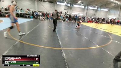 165 lbs Champ. Round 2 - Brett Lamb, Poudre vs Westin Hancock, Lewis - Palmer