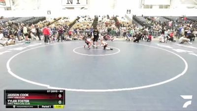 80 lbs Cons. Round 3 - Jaxson Cook, LeRoy Wrestling vs Tyler Foster, WRCL Wrestling Club