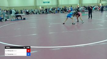 100 lbs Final - Aniyah Whayne, Osceola High School vs Sayuri Caceres, Grappling House