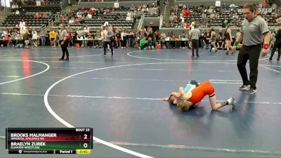 45 lbs Quarterfinal - Braelyn Zurek, Elkhorn Wrestling vs Brooks Malmanger, Immortal Athletics WC