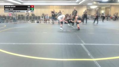 109 lbs Consi Of 16 #1 - Austin Desai, Titan Mercury WC vs Emily Saiz, Stout Wr Ac