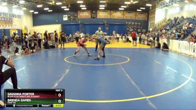 123 lbs Cons. Semi - Brenda Games, Fivay HS vs Savanna Porter, Black Flag Wrestling Academy