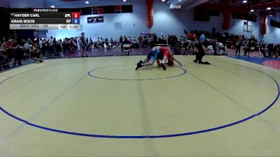 165 lbs Cons. Round 3 - Hayden Carl, Gunston Wrestling Club vs Kraig Bolte, Virginia Team Predator