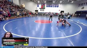 120 lbs Champ. Round 1 - Charles Coxbill, Laramie Middle School vs Case Gonzalez, Torrington Middle School