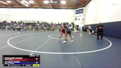 145 lbs Semifinal - Stephanie Chavez, Unattached vs Ce`Ariah Sands, Menlo College