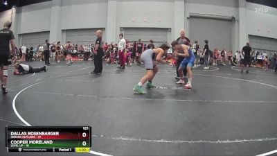 125 lbs Round 3 (10 Team) - Cooper Moreland, Level Up vs Dallas Rosenbarger, Indiana Outlaws