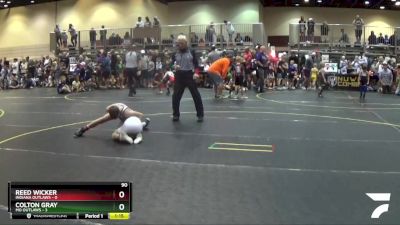 90 lbs Quarterfinals (8 Team) - Reed Wicker, Indiana Outlaws vs Colton Gray, MO Outlaws