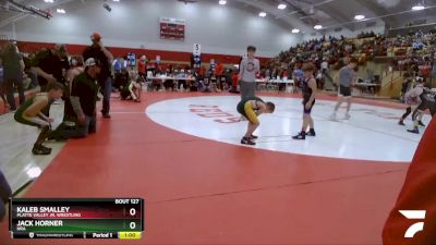 72-78 lbs Round 2 - Kaleb Smalley, Platte Valley Jr. Wrestling vs Jack Horner, HRA