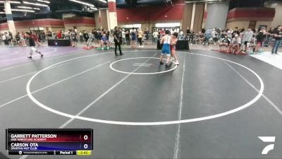 120 lbs Quarterfinal - Garrett Patterson, ONE Wrestling Academy vs Carson Ota, Spartan Mat Club