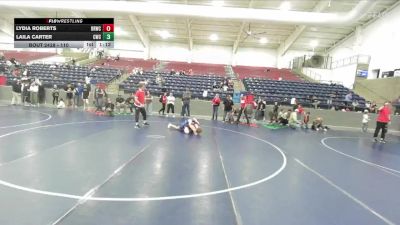 110 lbs 3rd Place Match - Laila Carter, Cougars Wrestling Club vs Lydia Roberts, Bear River Wrestling Club