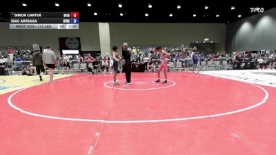 113 lbs Cons. Quarters - Simon Carter, Bear Cave vs Isac Arteaga, New Faith Wrestling Academy