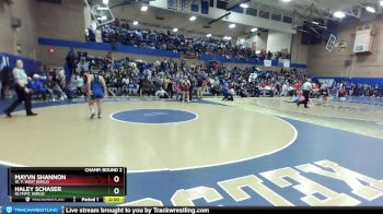 135lbs Champ. Round 2 - Haley Schaser, Olympic (Girls) vs Mayvn Shannon, W. F. West (Girls)