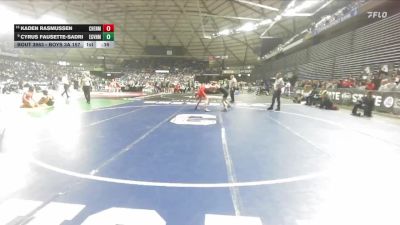 Boys 3A 157 lbs Cons. Round 7 - Cyrus Fausette-Sadri, Evergreen (Vancouver) vs Kaden Rasmussen, Cheney