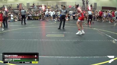 125 lbs Quarterfinals (8 Team) - Nolan O`Shea, American Gladiators-Storm vs Weston Emmons, Team Alpha