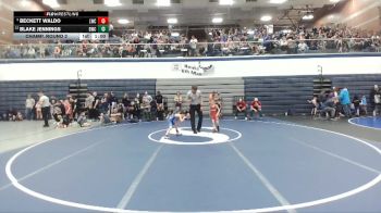 49 lbs Champ. Round 2 - Beckett Waldo, Lakeland Wrestling Club vs Blake Jennings, Buzzsaw Wrestling Club