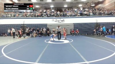 49 lbs Champ. Round 2 - Beckett Waldo, Lakeland Wrestling Club vs Blake Jennings, Buzzsaw Wrestling Club