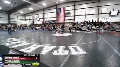 48 lbs Cons. Round 2 - Paxton Savage, Iron County Wrestling Academy vs Titus Davidson, Wasatch Wrestling Club